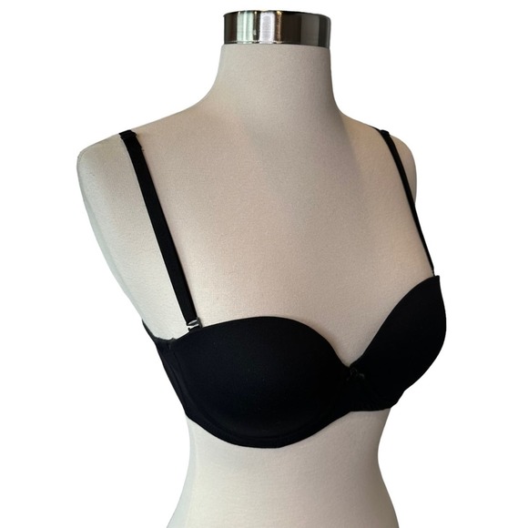 Victorias Secret Convertible Strapless Bra Womens Padded Push Up Wired Black 34B - Picture 3 of 11